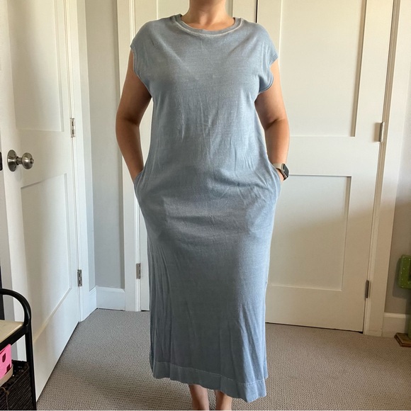 Double Zero Light Blue Midi Dress Size Large - Picture 2 of 8